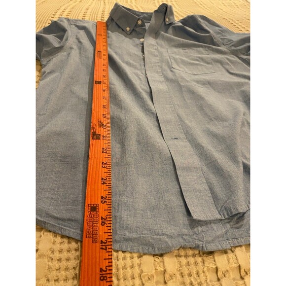 George Mens Button Down Shirt Blue Long Sleeve Size Medium 38-40 R Classic Fit - Picture 8 of 8